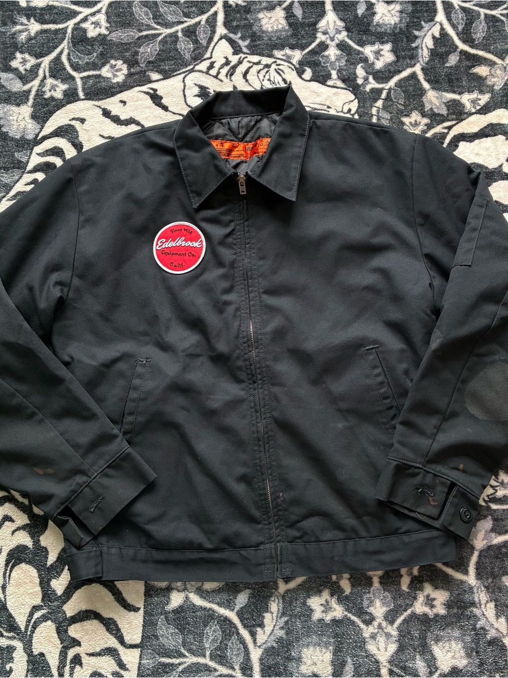 002 - VINTAGE 00s RED KAP Y2K MECHANIC ZIP UP CALIFORNIA JACKET